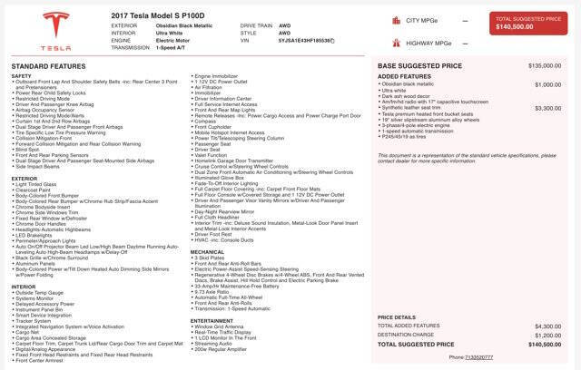 2017 Tesla Model S P100D