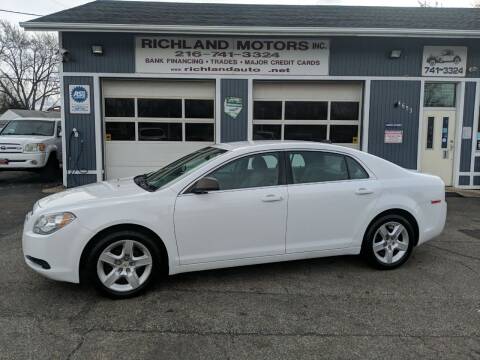 2012 Chevrolet Malibu for sale at Richland Motors in Cleveland OH