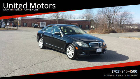 2008 Mercedes-Benz C-Class for sale at United Motors in Fredericksburg VA