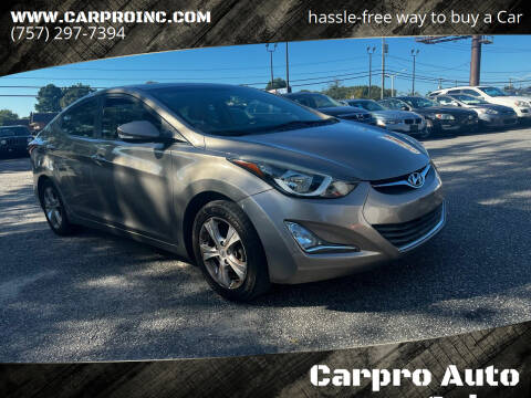2016 Hyundai Elantra for sale at Carpro Auto Sales in Chesapeake VA