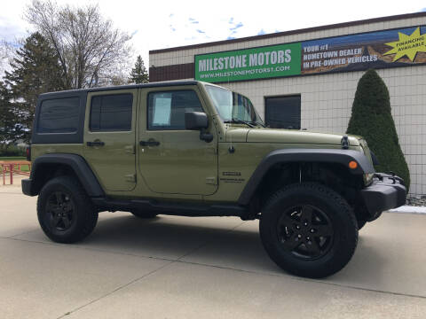 2013 Jeep Wrangler Unlimited for sale at MILESTONE MOTORS in Chesterfield MI