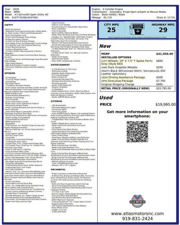 2020 BMW X3 sDrive30i