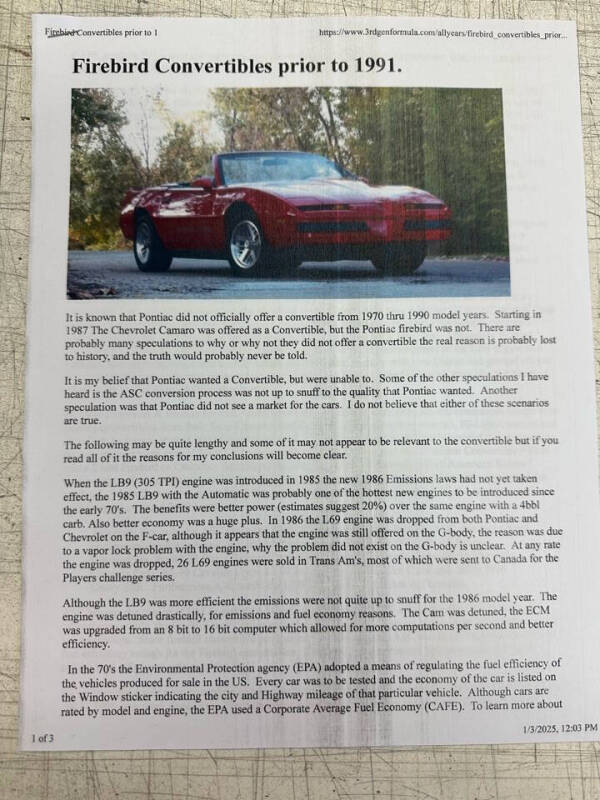 1988 Pontiac Firebird Formula