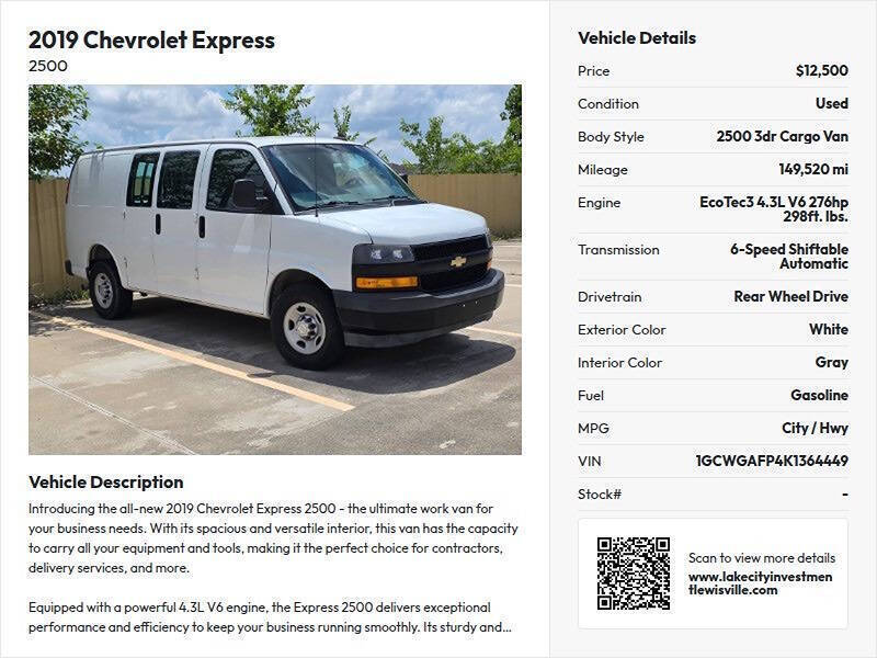 2019 Chevrolet Express 2500
