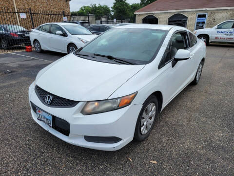 2012 Honda Civic for sale at Family Dfw Auto LLC in Dallas TX