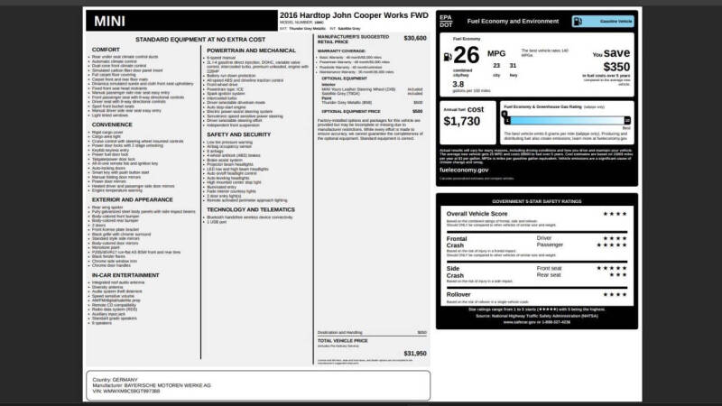 2016 MINI Hardtop 2 Door John Cooper Works
