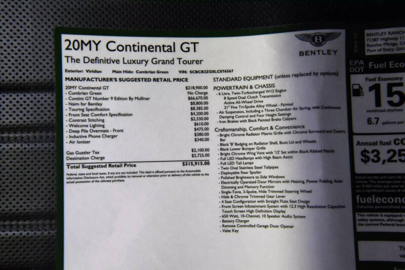 2020 Bentley Continental