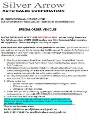  ANY MAKE ANY MODEL for sale at SILVER ARROW AUTO SALES CORPORATION in Newark NJ