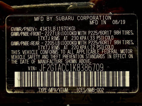 2019 Subaru Crosstrek 2.0i Premium