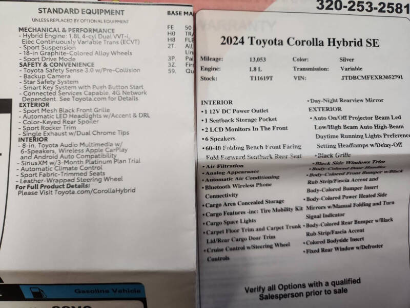 2024 Toyota Corolla Hybrid LE