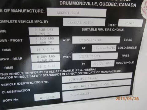 2001 Chevrolet Girardin for sale at Interstate Bus Sales Inc. in Houston TX