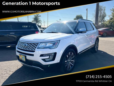 2016 Ford Explorer for sale at Generation 1 Motorsports in Whittier CA