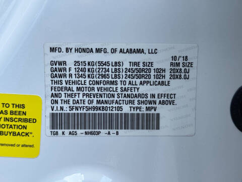 2019 Honda Pilot Touring