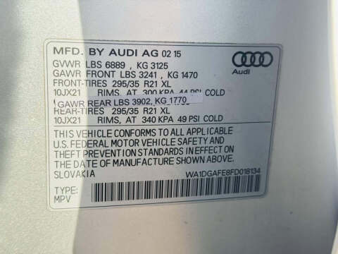 2015 Audi Q7 3.0T quattro S line Prestige