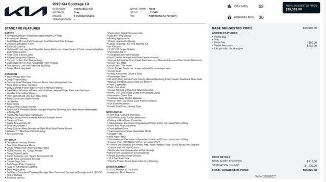 2020 Kia Sportage LX