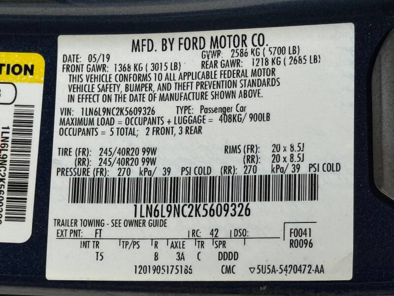 2019 Lincoln Continental Reserve