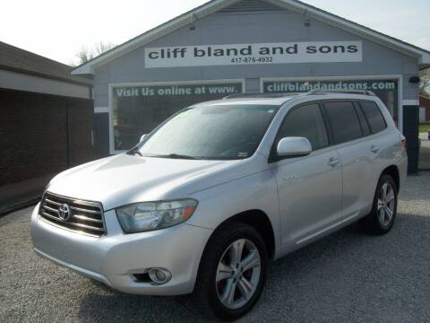 2008 Toyota Highlander for sale at Cliff Bland & Sons Used Cars in El Dorado Springs MO