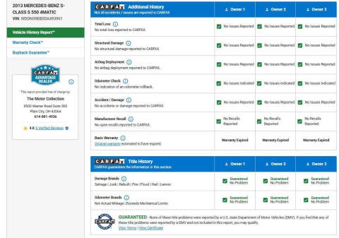 2013 Mercedes-Benz S-Class S 550 4MATIC