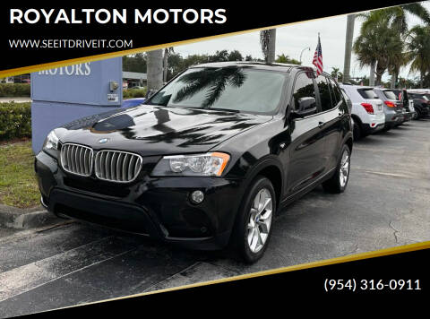 2013 BMW X3 for sale at ROYALTON MOTORS in Plantation FL