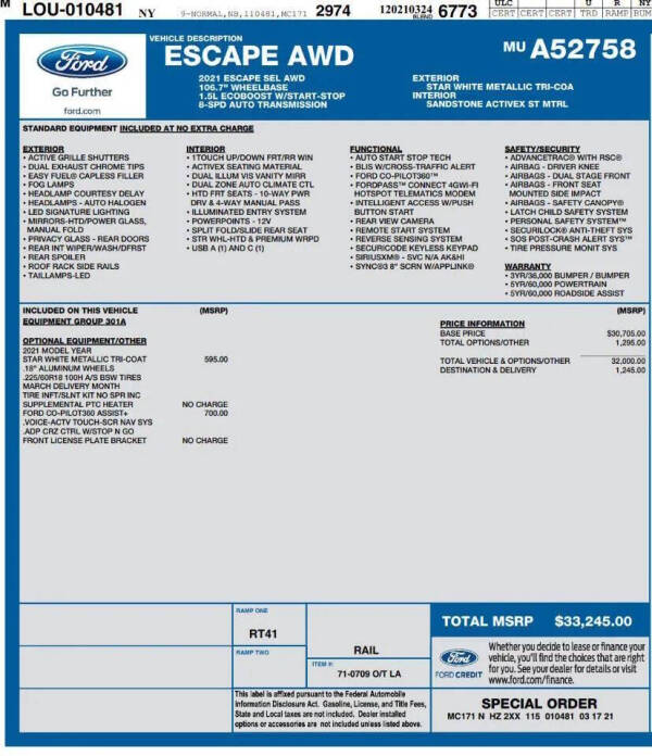 2021 Ford Escape SEL
