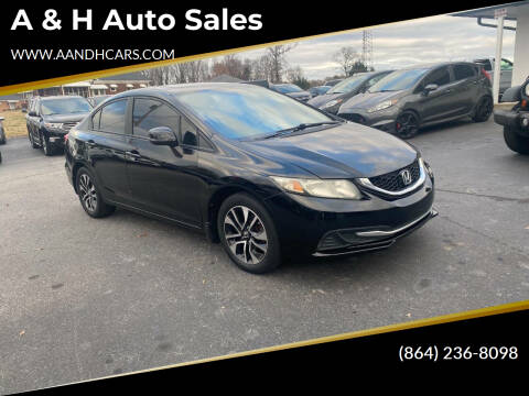 2013 Honda Civic for sale at A & H Auto Sales in Greenville SC