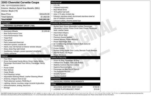 2003 Chevrolet Corvette