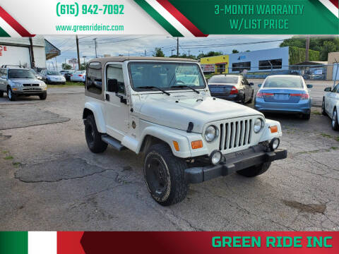 2001 Jeep Wrangler for sale at Green Ride Inc in Nashville TN
