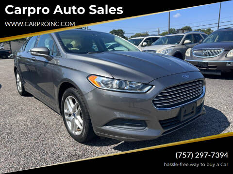 2014 Ford Fusion for sale at Carpro Auto Sales in Chesapeake VA