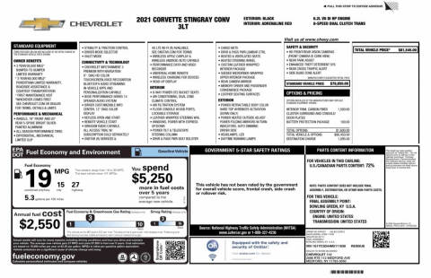 2021 Chevrolet Corvette Stingray