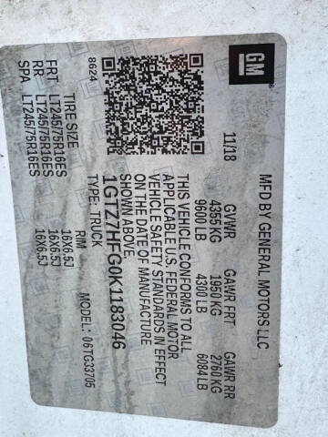 2019 GMC Savana 3500