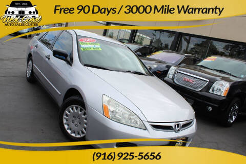 2007 Honda Accord for sale at West Coast Auto Sales Center in Sacramento CA