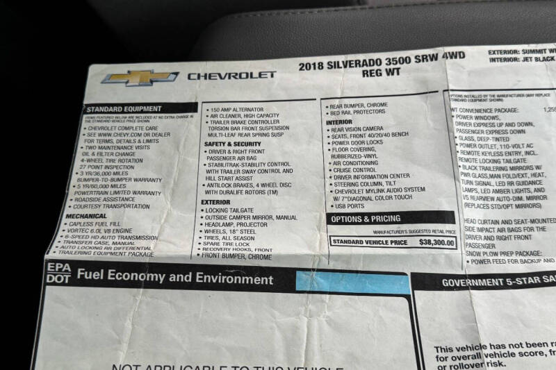 2018 Chevrolet Silverado 3500HD Work Truck