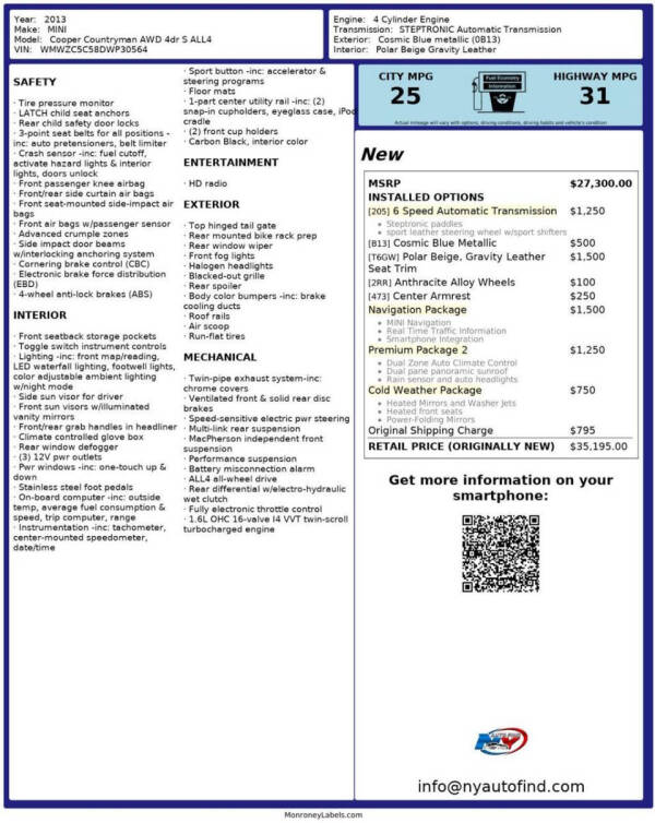2013 MINI Countryman Cooper S ALL4