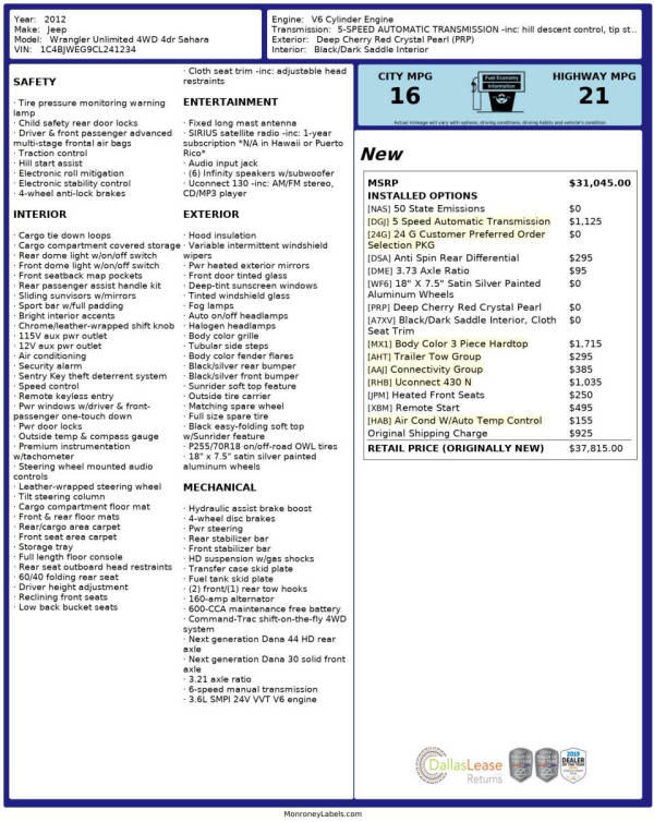2012 Jeep Wrangler Unlimited Sahara
