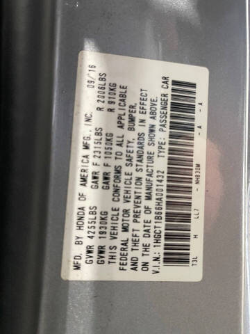 2017 Honda Accord EX-L w/Navi w/Honda Sensing