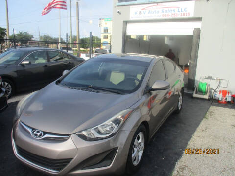 2015 Hyundai Elantra for sale at K & V AUTO SALES LLC in Hollywood FL