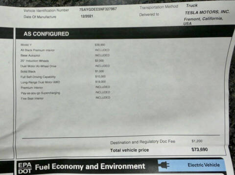 2022 Tesla Model Y Long Range