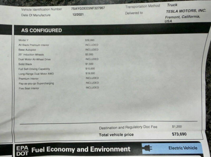 2022 Tesla Model Y Long Range