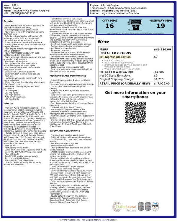 2021 Toyota 4Runner Nightshade Edition