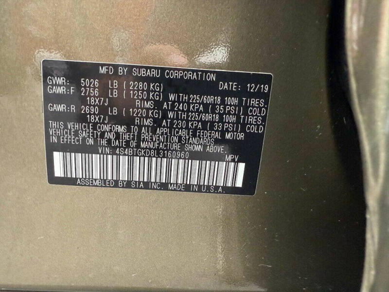 2020 Subaru Outback Onyx Edition XT