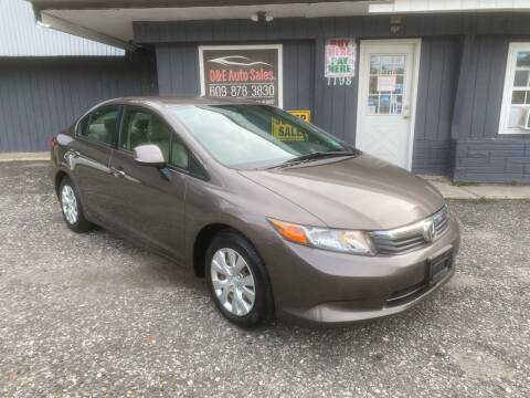 2012 Honda Civic for sale at O & E Auto Sales in Hammonton NJ