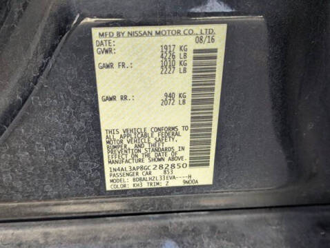 2016 Nissan Altima 2.5 SR