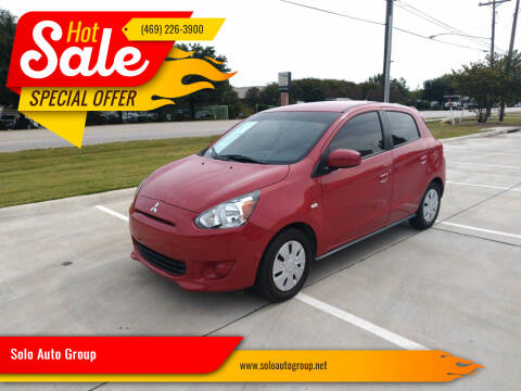 2015 Mitsubishi Mirage for sale at SOLOAUTOGROUP in Mckinney TX