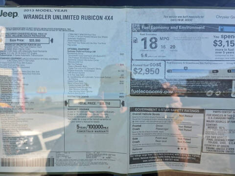 2013 Jeep Wrangler Unlimited Rubicon