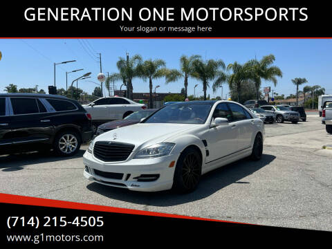 2012 Mercedes-Benz S-Class for sale at GENERATION ONE MOTORSPORTS in La Habra CA
