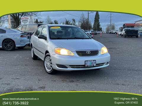 2005 Toyota Corolla for sale at Best Value Automotive in Eugene OR
