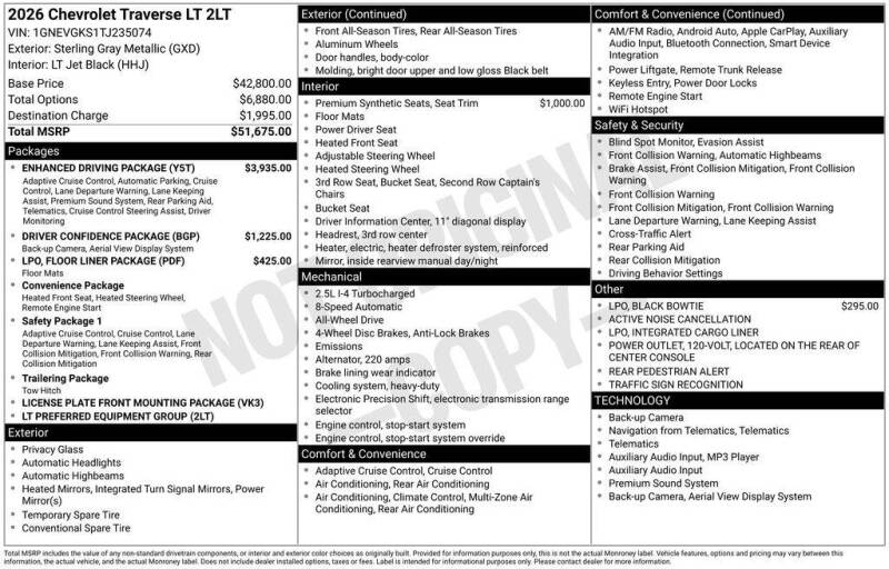 2026 Chevrolet Traverse LT