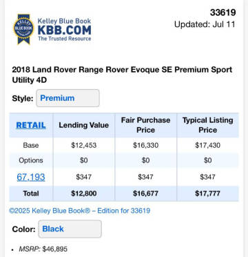 2018 Land Rover Range Rover Evoque SE