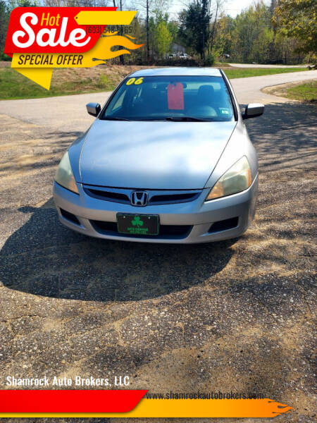 2006 Honda Accord for sale at Shamrock Auto Brokers, LLC in Belmont NH