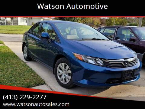 2012 Honda Civic for sale at Watson Automotive in Sheffield MA